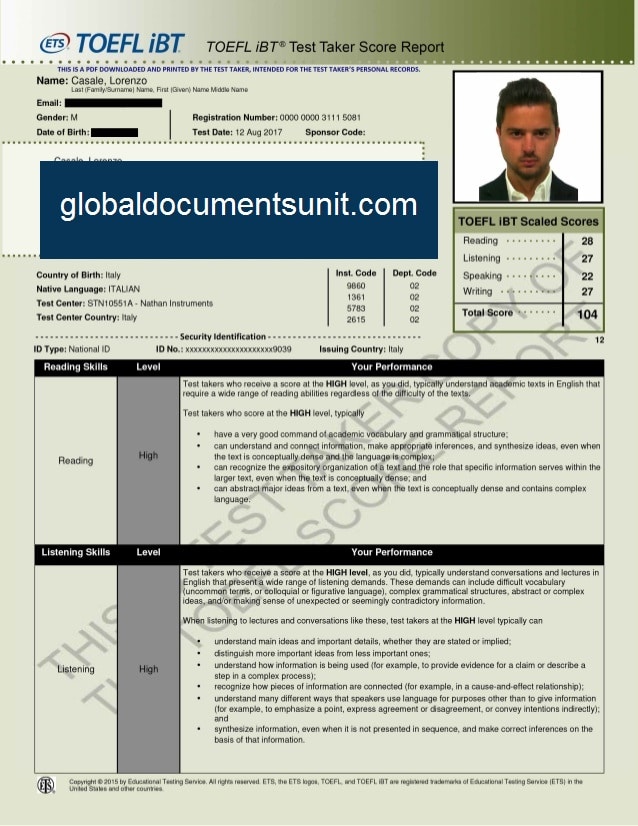 update toefl past scores