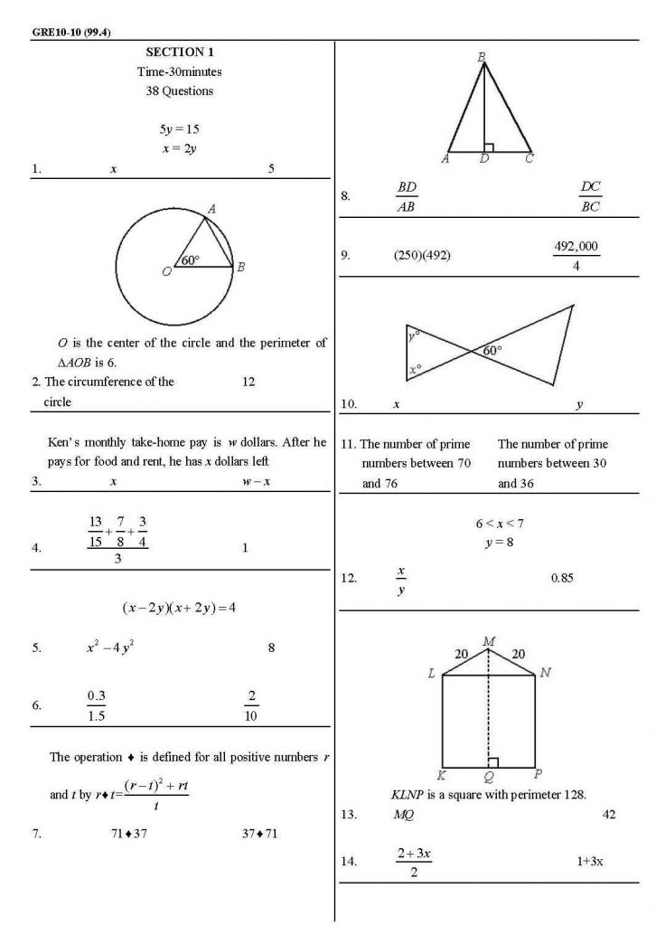 gre exam papers